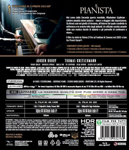 Blu-Ray 4K Uhd Pianista (Il) (4K Ultra Hd+Blu-Ray Hd