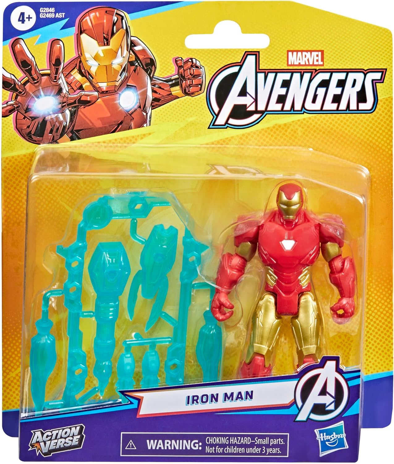 Marvel Avengers ActionVerse Iron Man Action Figure & Accessories, 11.4-cm (4.5-Inch) Super Hero Toys & Figures for Children, Ages 4+, Red