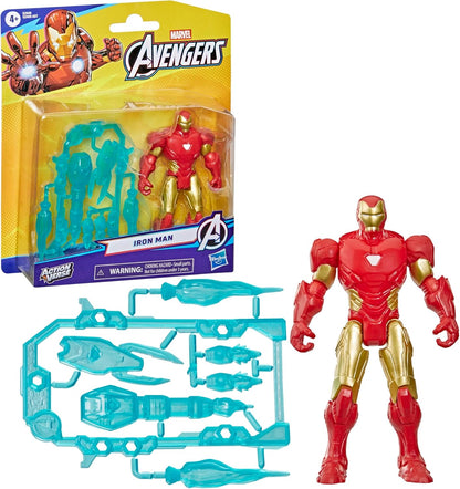 Marvel Avengers ActionVerse Iron Man Action Figure & Accessories, 11.4-cm (4.5-Inch) Super Hero Toys & Figures for Children, Ages 4+, Red