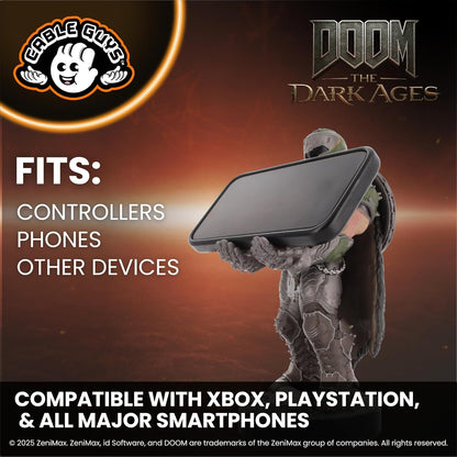 Cableguys Doomslayer Controller Holder & Phone Stand - Gaming Accessories for Room and Desk Setup, Holder Compatible with Xbox, PlayStation & Most Standard Game Controllers