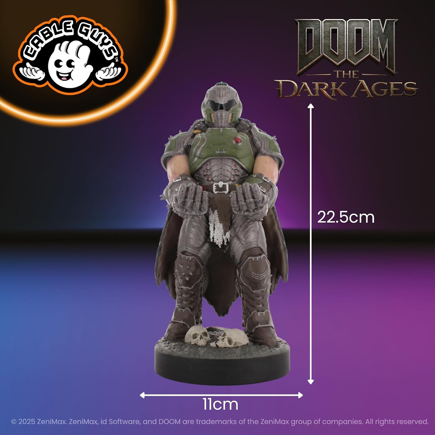 Cableguys Doomslayer Controller Holder & Phone Stand - Gaming Accessories for Room and Desk Setup, Holder Compatible with Xbox, PlayStation & Most Standard Game Controllers