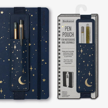 IF Bookaroo Pen Pouch - Moon & Stars, Dark Blue/Gold