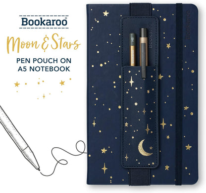 IF Bookaroo Pen Pouch - Moon & Stars, Dark Blue/Gold