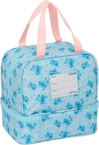STITCH OHANA – Lunch Box, Pencil Case, Quality and Maximum Resistance, Meal Holder, Recreation, Snack and Breakfast, 20 x 15 x 20 cm