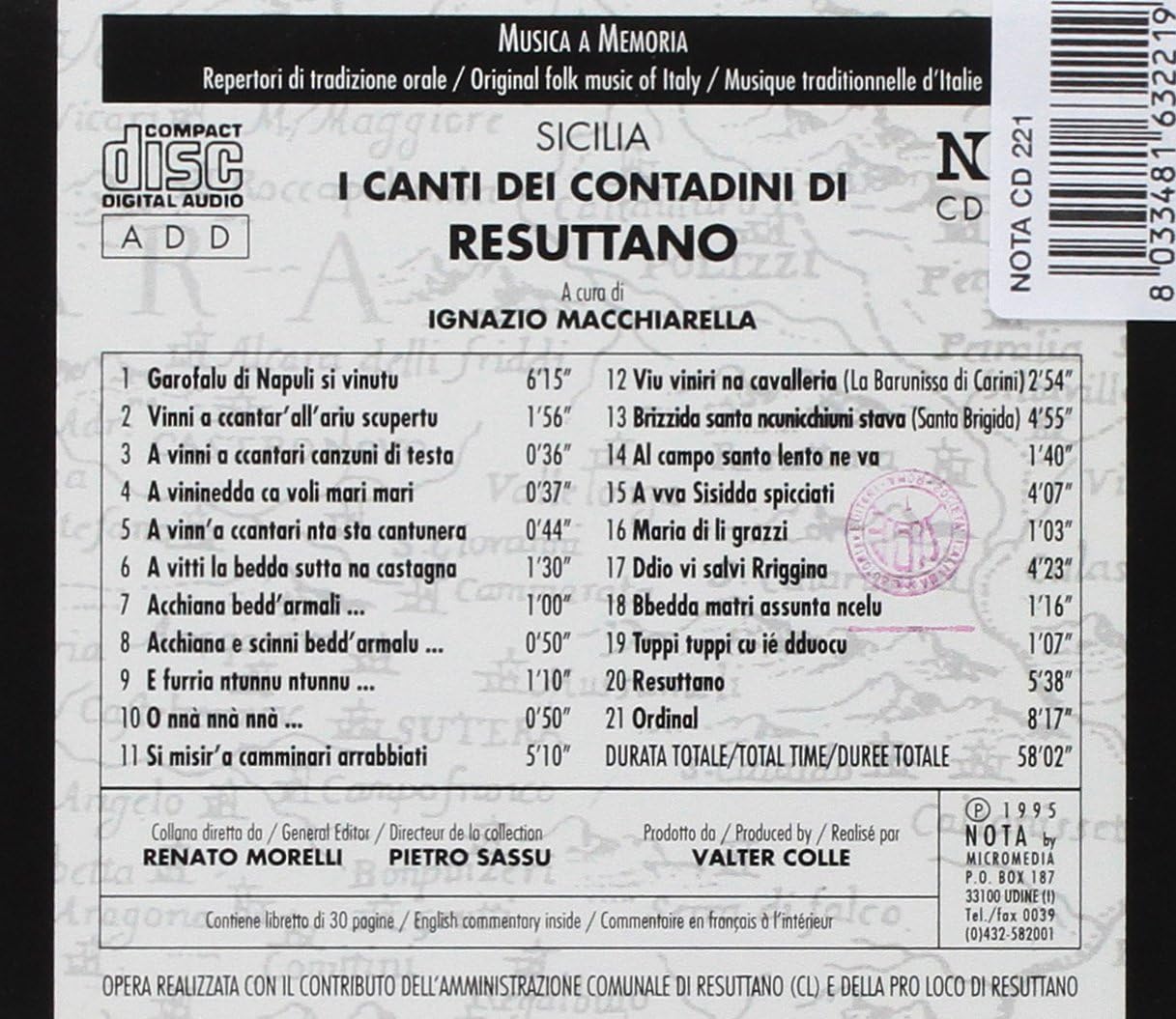 Sicilia Resuttano I Canti Dei Contadini