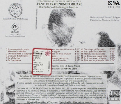 Lombardia Val Trompia 1 Canti Di Tradizone Familiare: La Famiglia Guerini