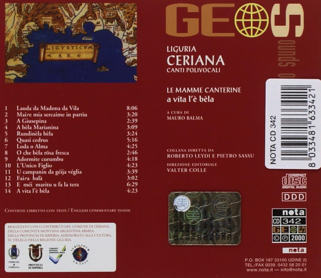 Mauro Balma - Ceriana. Canti Polivocali / Le Mamme Canterine. A Vita L`E Bela