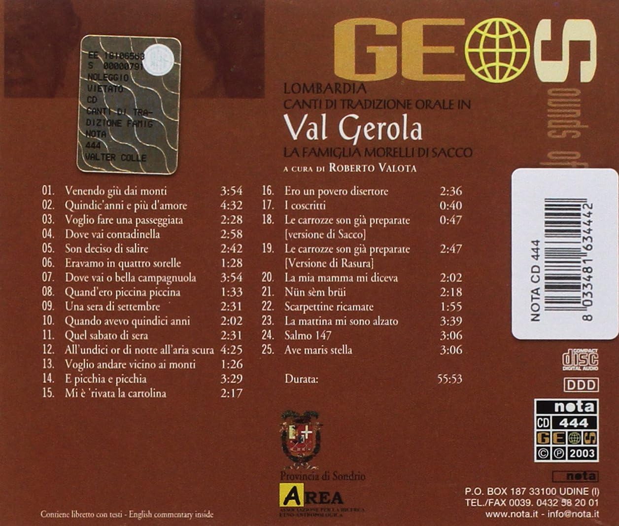 Roberto Valota - Canti Di Tradizione Orale In Val Gerola