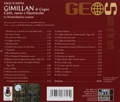 Mauro Balma - Gimillan Di Cogne. Canti, Suoni E Filastrocche.