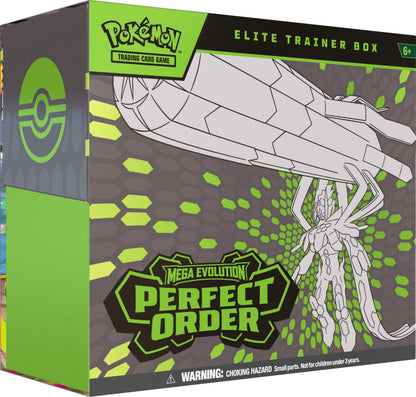 Pokémon TCG: Mega Evolution—Perfect Order Elite Trainer Box (1 Full-Art Promo Card, 9 Booster Packs & Premium Accessories