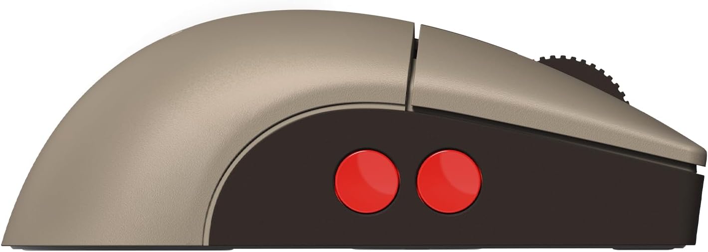 8BitDo Retro R8 Mouse with Charging Dock, PAW 3395 Optical Sensor DPI 26,000, Wireless Mouse with 4K Polling Rate, Programmable Buttons, and HUANO Micro Switches - C64 Edition