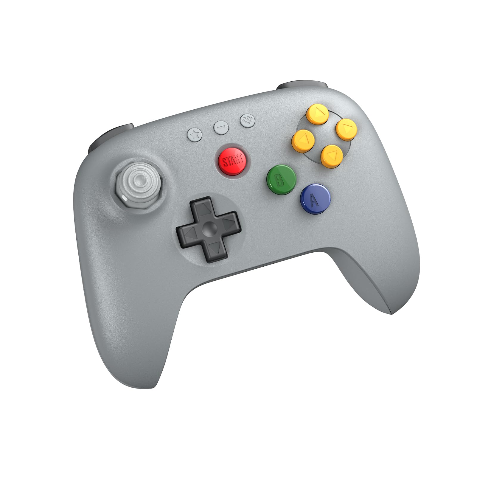 8BitDo 64 Bluetooth Controller for Analogue 3D, Switch, Switch 2, Windows, and Android (Grey
