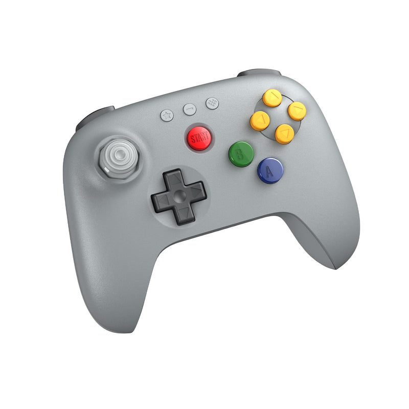 8BitDo 64 Bluetooth Controller for Analogue 3D, Switch, Switch 2, Windows, and Android (Grey