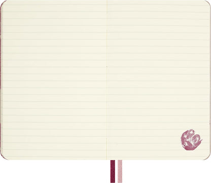 Moleskine Ruled Notebook Sakura - Hard Fabric Cover with Elastic Closure, Includes Themed Greeting Cards, Stickers and Bookmark, Pocket Size 9 x 14 cm