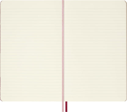 Moleskine Ruled Notebook Sakura - Hard Fabric Cover with Elastic Closure, Includes Themed Greeting Cards, Stickers and Bookmark, Large Size 13 x 21 cm