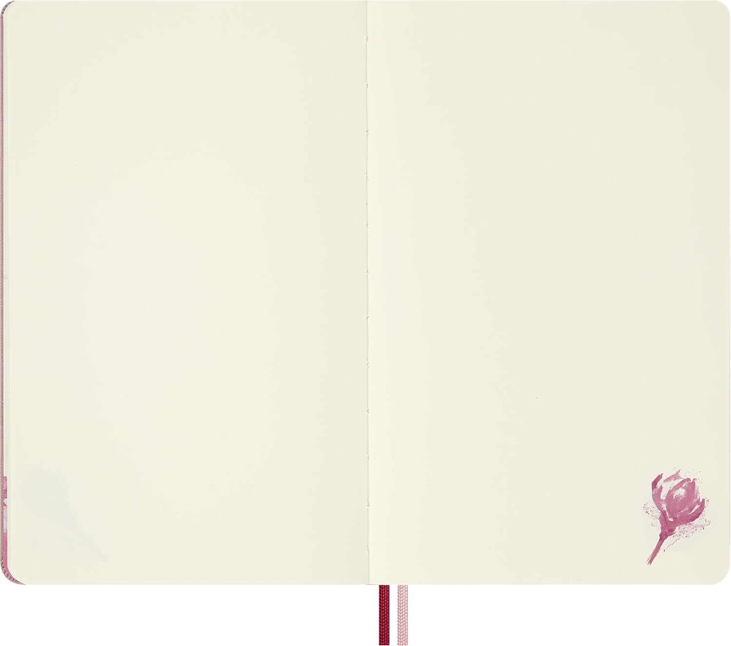 Moleskine Blank Notebook Sakura - Hard Fabric Cover with Elastic Closure, Includes Themed Greeting Cards, Stickers and Bookmark, Large Size 13 x 21 cm