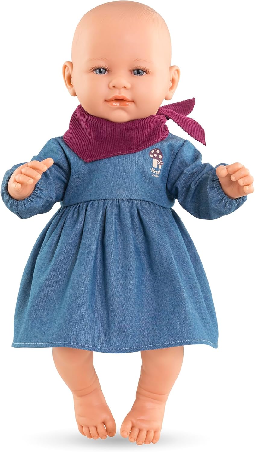 Corolle - 9000160230 Long Sleeve Jeans & Small Explorer Scarf Dress Poppon Garment 42 cm from 2 Years