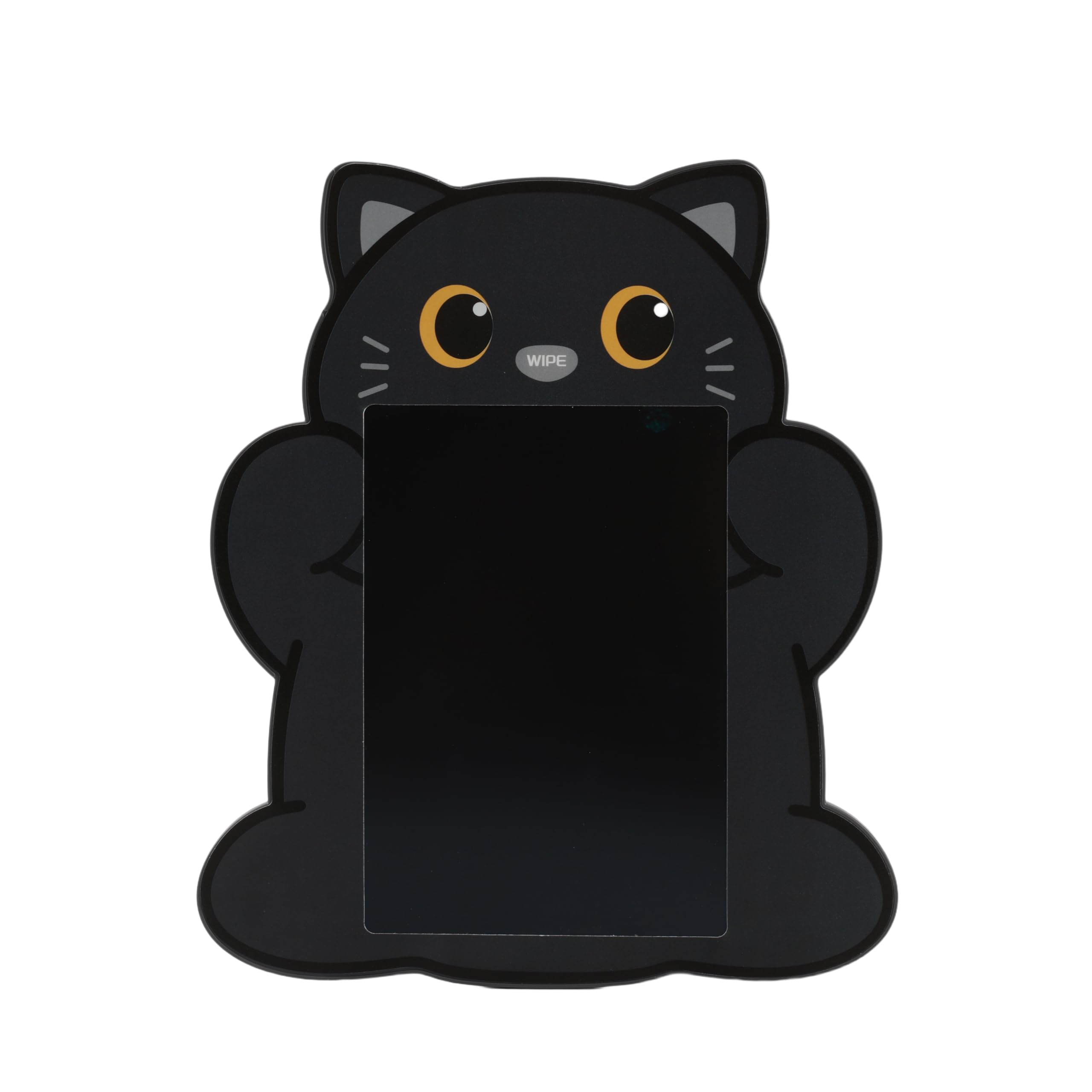 I-TOTAL - Toverbord met Schattig Dier – Pen Inbegrepen, Eenvoudig Wissen met één Klik op de Neus – Perfect voor Tekenen, Krabbelen en Leren (BLACK CAT