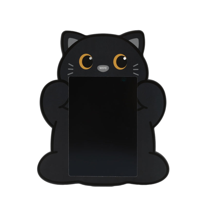 I-TOTAL - Toverbord met Schattig Dier – Pen Inbegrepen, Eenvoudig Wissen met één Klik op de Neus – Perfect voor Tekenen, Krabbelen en Leren (BLACK CAT
