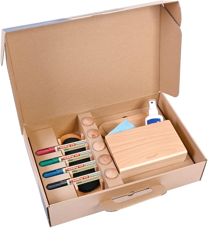 Whiteboard Accessory Starter Kit Legamaster Wooden 17-Piece - Sustainable Beech Wood, FSC® Certified, Ecoline Marker