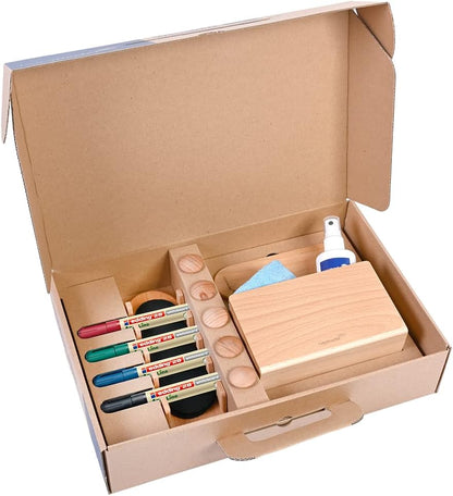 Whiteboard Accessory Starter Kit Legamaster Wooden 17-Piece - Sustainable Beech Wood, FSC® Certified, Ecoline Marker