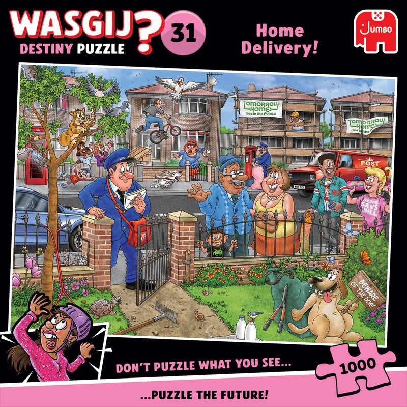Wasgij Destiny 31 Home Delivery! - Unique 1000 Piece Jigsaw Puzzles for Adults - Colourful, Challenging & Brainteasing 1000Pc Adult Puzzle - 100% Recycled Cardboard - Birthday Jumbo