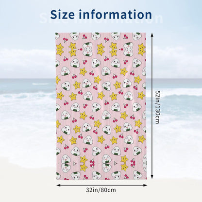Kwjsdfea Lovely Rice Ball Print Bath Towel Absorbent Towels for Swimming Pool Travel Camping Beach