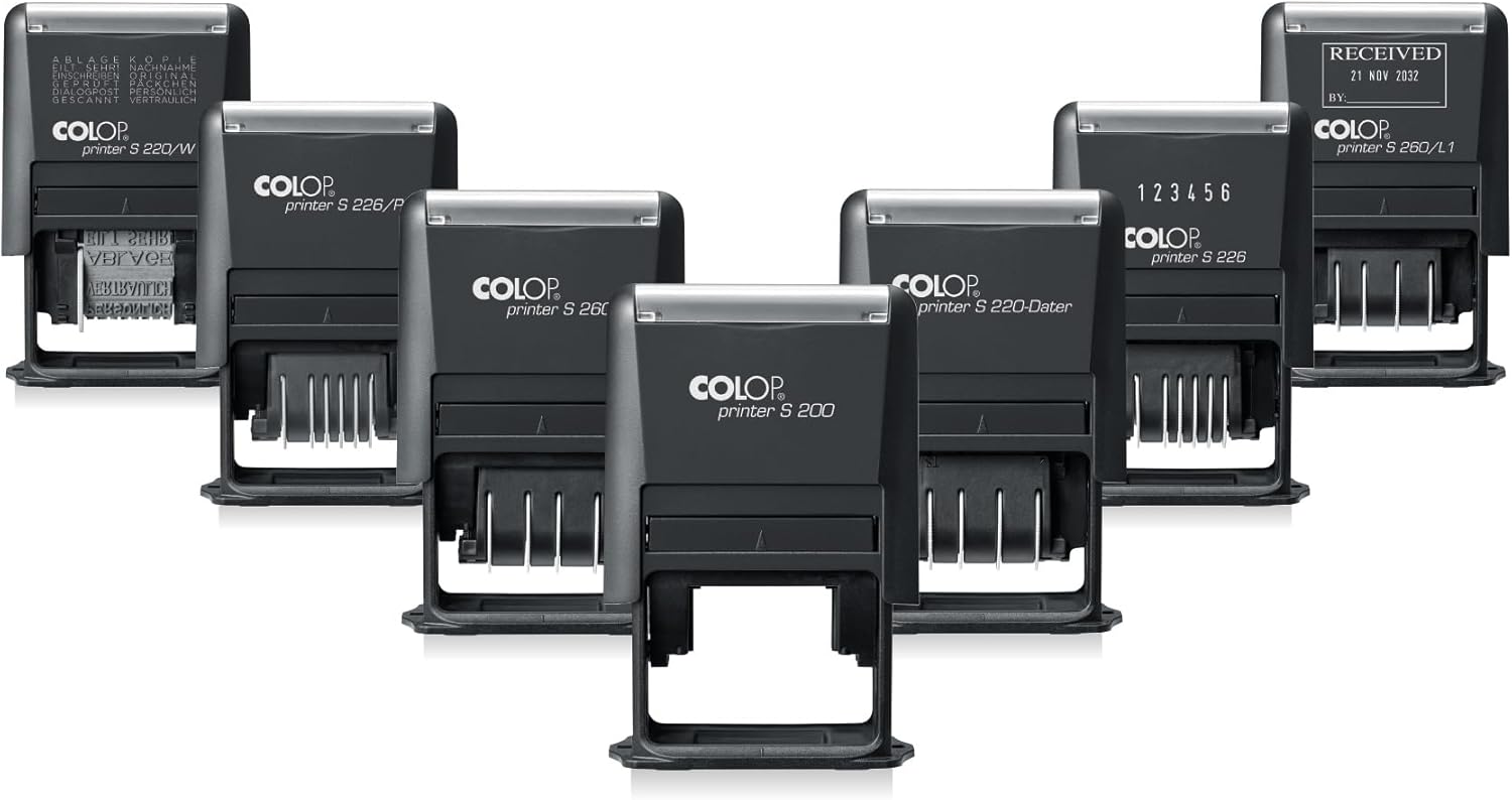Printer S 260/SET English Stamp to Set Yourself, Includes Type Set, Tweezers & Imprint Cards, Blue/Red