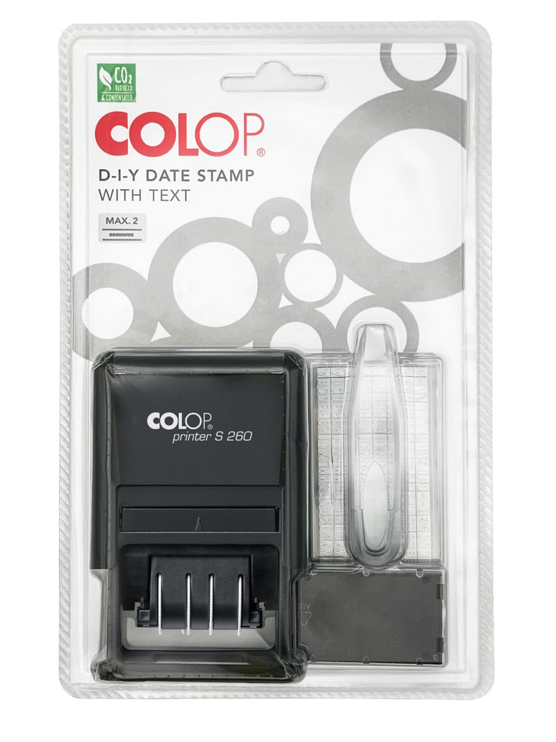 Printer S 260/SET English Stamp to Set Yourself, Includes Type Set, Tweezers & Imprint Cards, Blue/Red