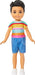 Barbie Club Chelsea Koji 6-Inch Boy Small Doll with Brunette Hair Wearing Removable Striped Shirt, Shorts & Shoes, JJB36