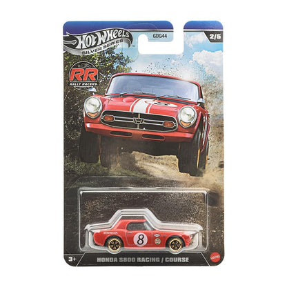 Hot Wheels Silver Series Rally Racers Honda S800 Racing  2/5, 1:64 Scale Diecast Toy Vehcile