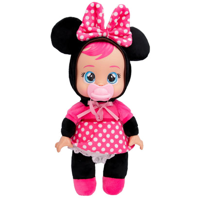 Cry Babies Tiny Cuddles Disney Minnie, Plush baby doll, Tiny Cuddles Inspired By Minnie Mouse from Disney, That Cry Real Tears, Toy for Kids Age 18 Months and Up