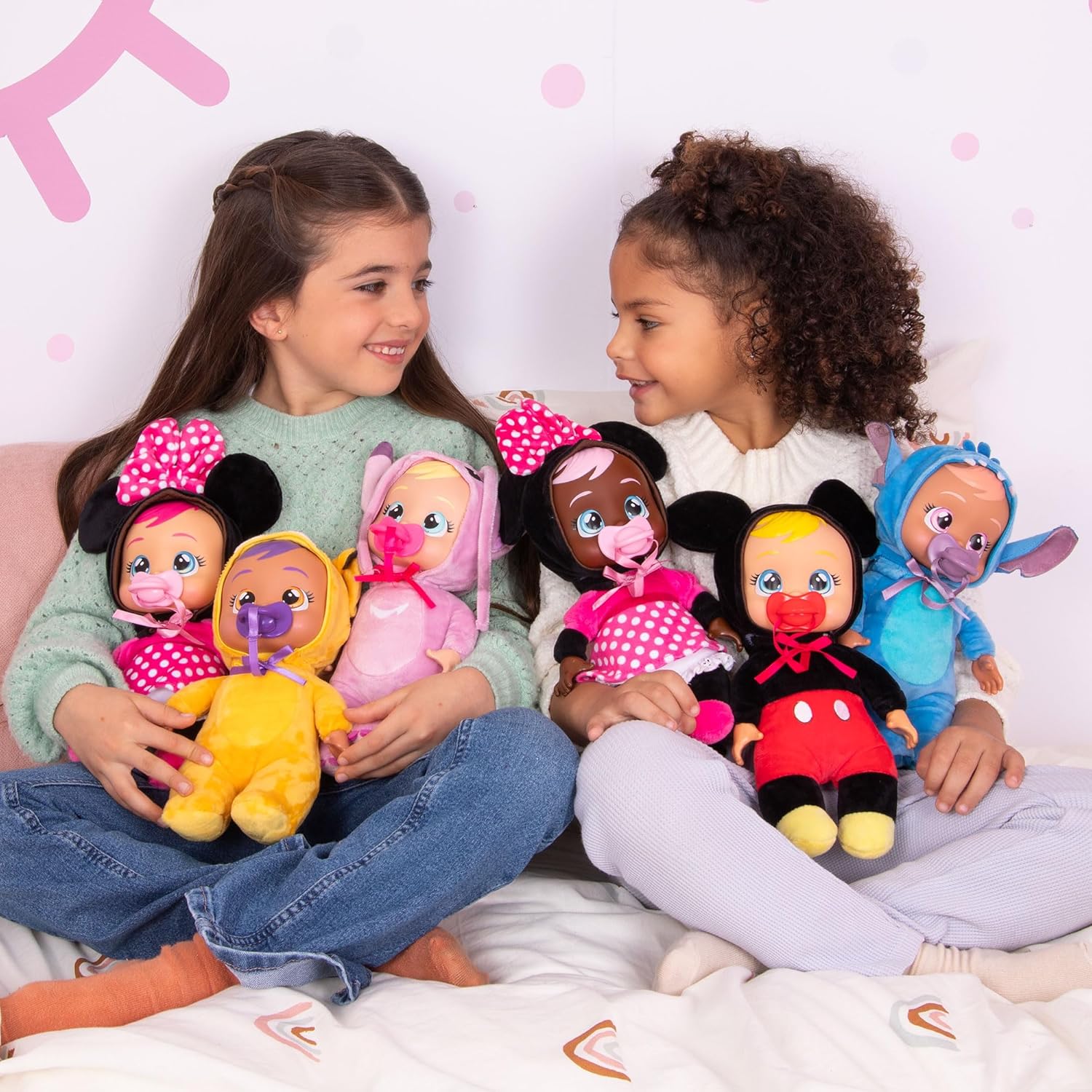 Cry Babies Tiny Cuddles Disney Minnie, Plush baby doll, Tiny Cuddles Inspired By Minnie Mouse from Disney, That Cry Real Tears, Toy for Kids Age 18 Months and Up