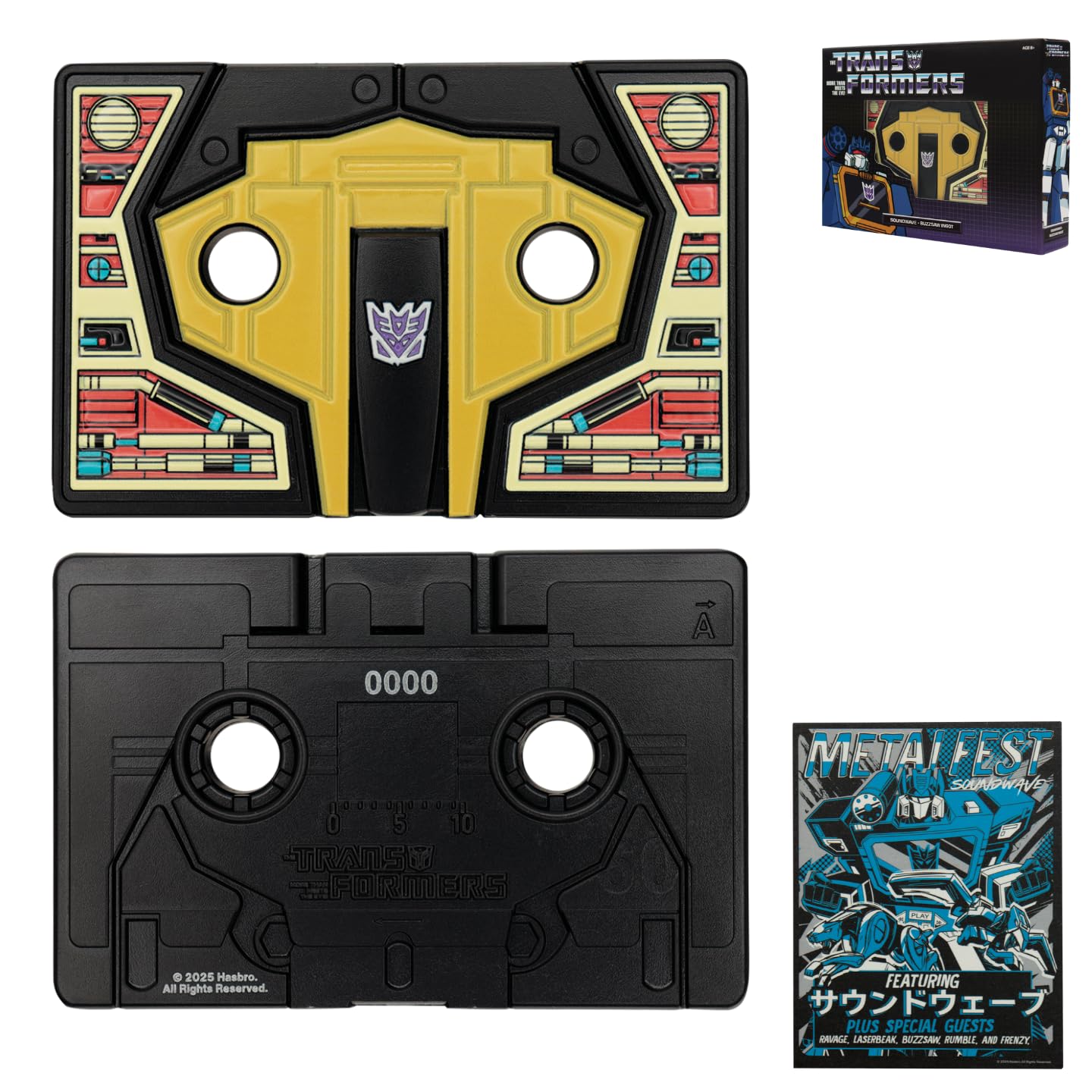FaNaTtik Transformers Soundwave & Buzzsaw Kassettenband Metall Nachbildung - limitierte Auflage Sammlerstück (offiziell lizenziert, individuell nummeriert, inklusive Kunstkarte