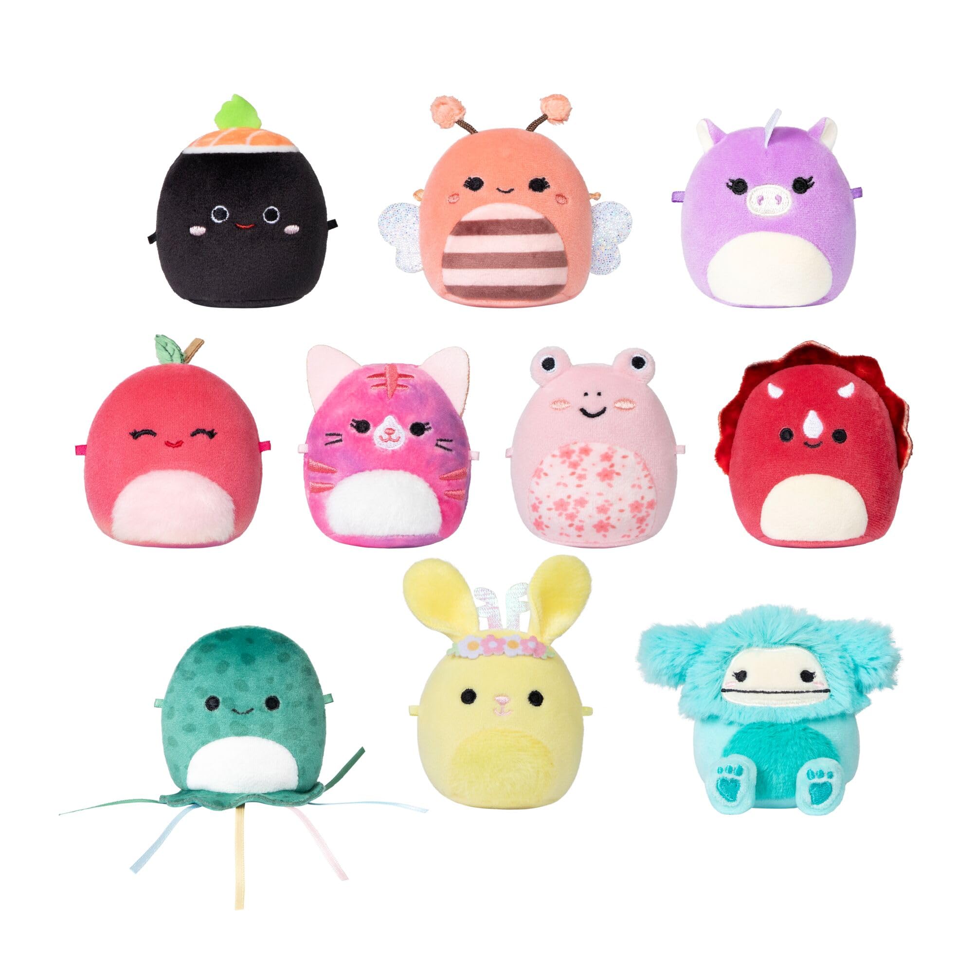 Squishmallows Original Micromallows Plush 10-Pack - 2.5-Inch Plush Includes favourites Lili the Bee, Connor the Cow, Brody the Dinosaur, Plath the Love Bird, and Lasla the Octopus