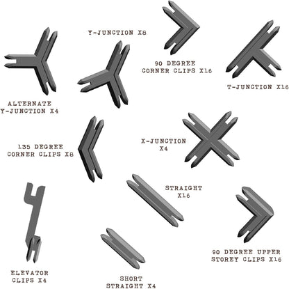 Battle Systems Terrain Plastic Terrain Clips (Grey) - Core Space and SciFi, Fantasy, Modern Terrain Compatible