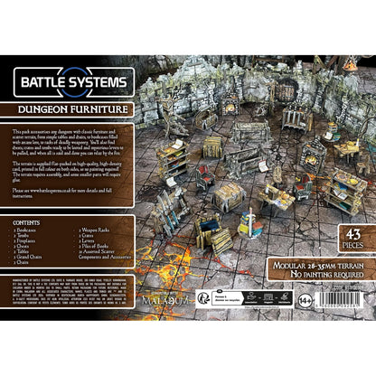 Fantasy Dungeon Terrain Furniture Battle Systems Terrain Addictive Role Playing Scenario D&D DND Maladum Pathfinder in Sturdy Cardboard Color Printed on Both Sides