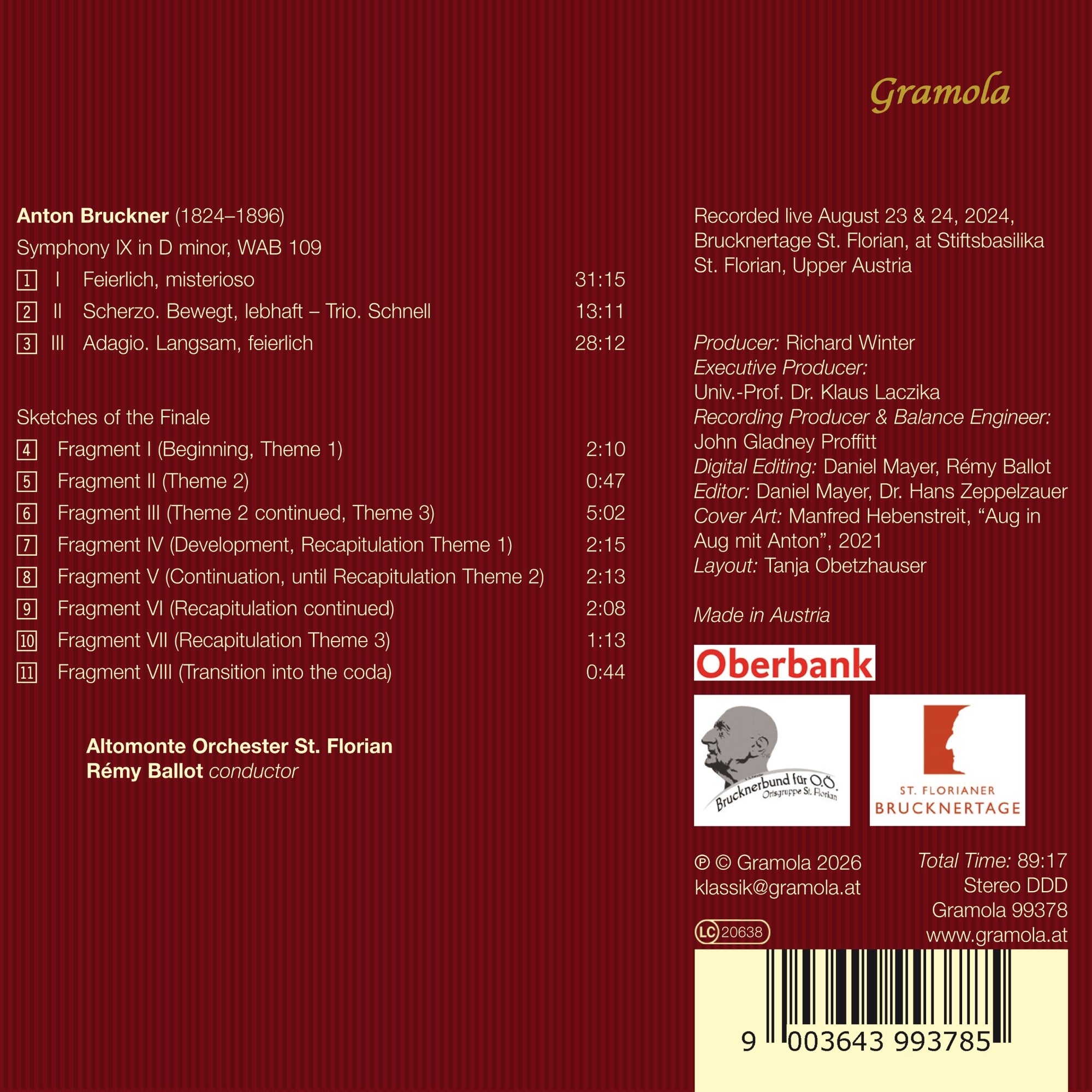 Anton Bruckner: Symphonie IX/Finale-Fragmente
