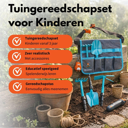 Gardena Tuingereedschapset voor Kinderen met Tas – Kindertuingereedschap Set met Schep Hark en Schoffel – Tuinspeelgoed en Buitenspeelgoed voor Tuin Speelgoed voor Kinderen