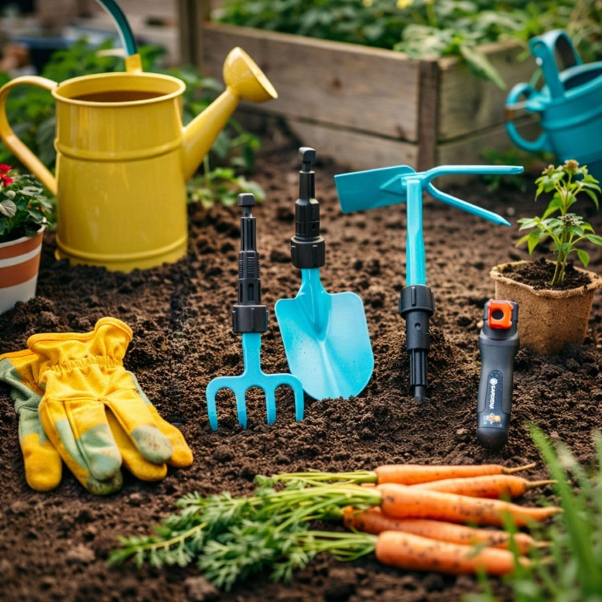 Gardena Tuingereedschapset voor Kinderen met Tas – Kindertuingereedschap Set met Schep Hark en Schoffel – Tuinspeelgoed en Buitenspeelgoed voor Tuin Speelgoed voor Kinderen