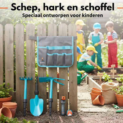 Gardena Tuingereedschapset voor Kinderen met Tas – Kindertuingereedschap Set met Schep Hark en Schoffel – Tuinspeelgoed en Buitenspeelgoed voor Tuin Speelgoed voor Kinderen