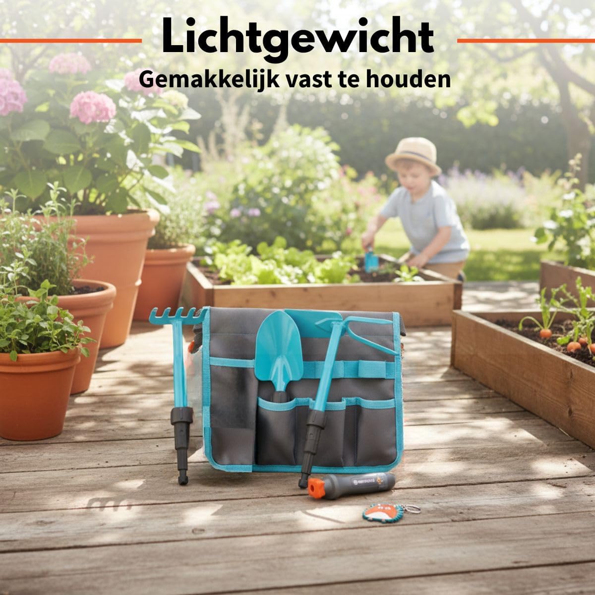 Gardena Tuingereedschapset voor Kinderen met Tas – Kindertuingereedschap Set met Schep Hark en Schoffel – Tuinspeelgoed en Buitenspeelgoed voor Tuin Speelgoed voor Kinderen