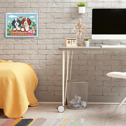 Ravensburger - Creart Serie D Picnic met puppy's | Schilderset voor kinderen | Schilderen op nummer bevat alles wat nodig is | Spelletjes kinderen 9 jaar of ouder | Creart Ravensburger 9 jaar