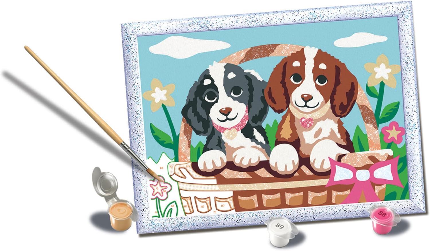 Ravensburger - Creart Serie D Picnic met puppy's | Schilderset voor kinderen | Schilderen op nummer bevat alles wat nodig is | Spelletjes kinderen 9 jaar of ouder | Creart Ravensburger 9 jaar