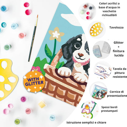 Ravensburger - Creart Serie D Picnic met puppy's | Schilderset voor kinderen | Schilderen op nummer bevat alles wat nodig is | Spelletjes kinderen 9 jaar of ouder | Creart Ravensburger 9 jaar
