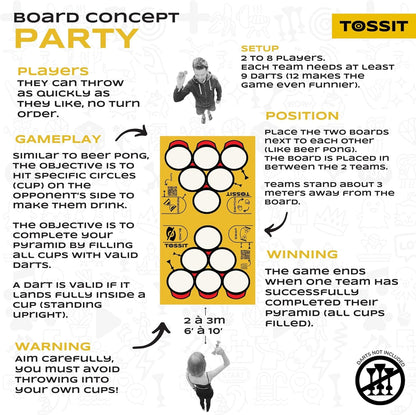 TOSSIT Bord, speelbord voor TOSSIT dartspel en indoor petanque, hoogwaardige siliconen, diverse spelmodi, plezier met vrienden en familie, draagbaar en oprolbaar, Beer-versie.