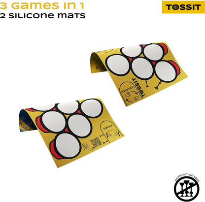 TOSSIT Bord, speelbord voor TOSSIT dartspel en indoor petanque, hoogwaardige siliconen, diverse spelmodi, plezier met vrienden en familie, draagbaar en oprolbaar, Beer-versie.