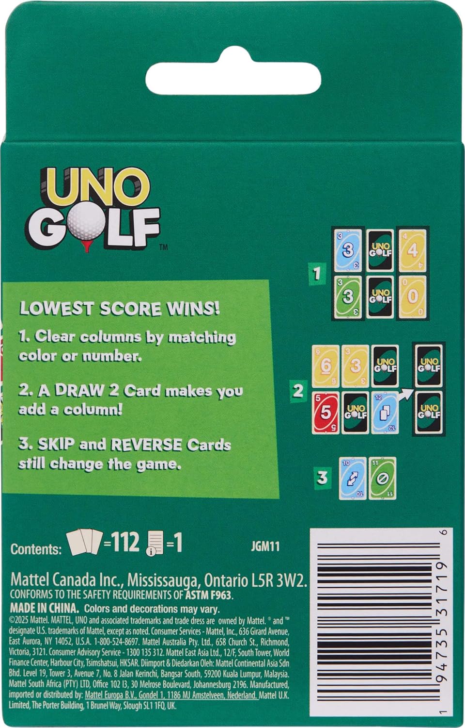 Mattel Games UNO Golf