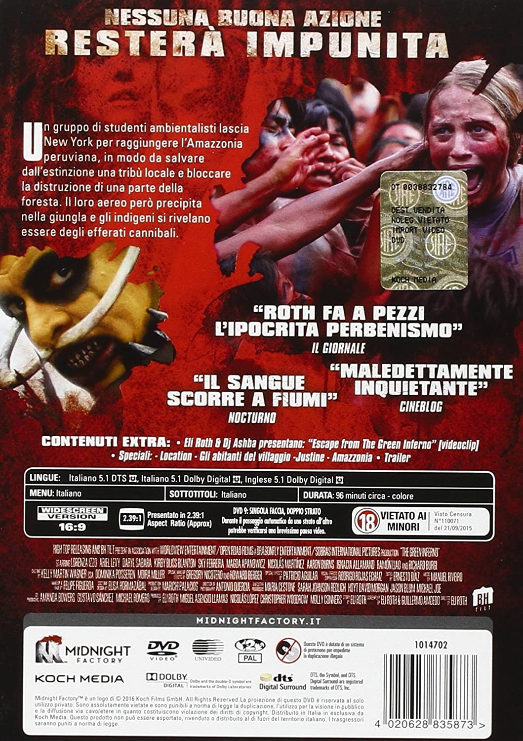the green inferno (ltd uncut version) (dvd+booklet) DVD Italian Import