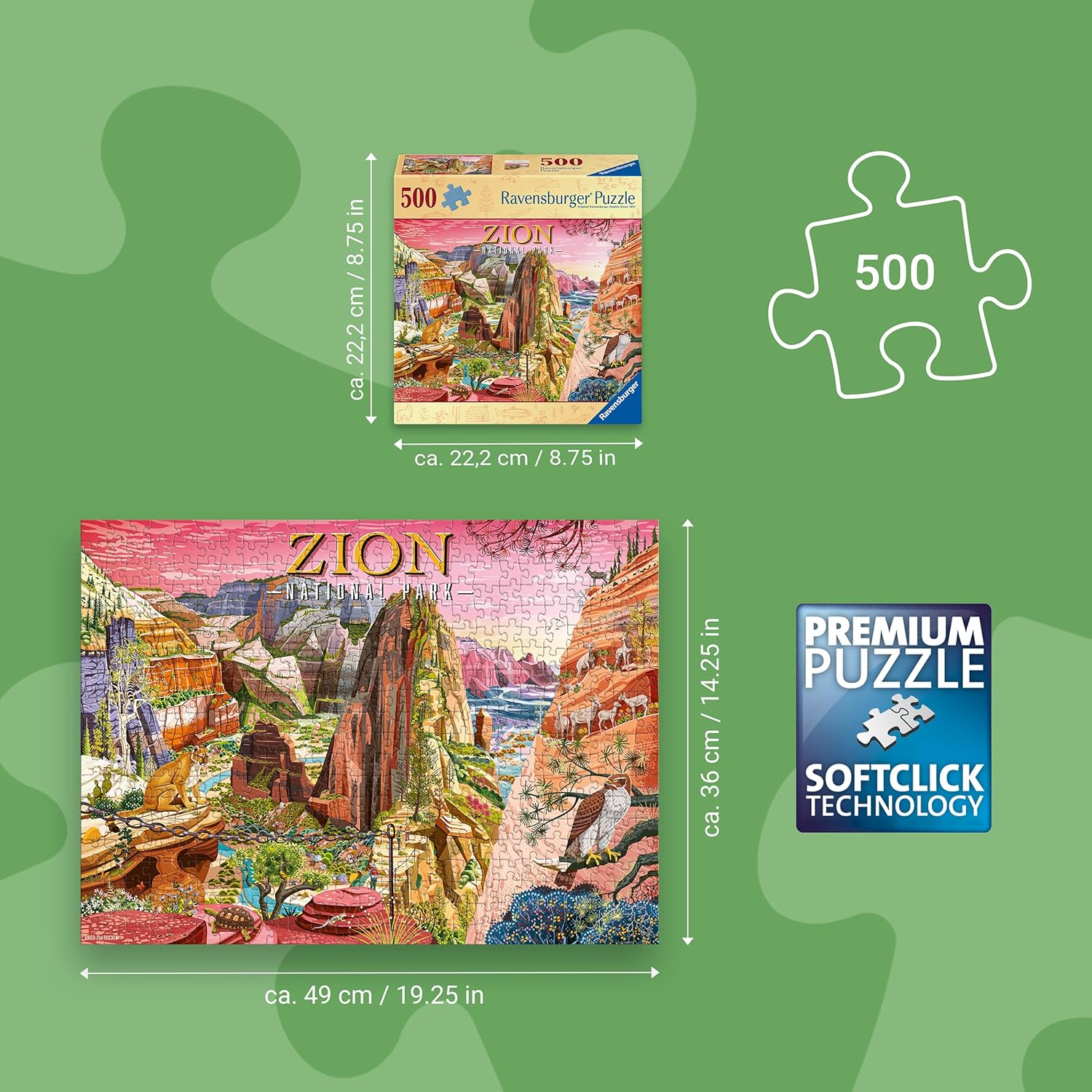 Ravensburger Zion National Park 500 Piece Puzzle for Adults